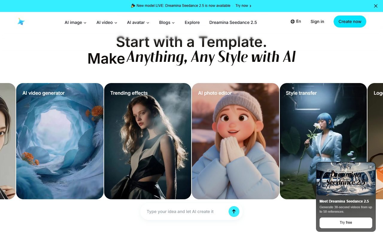 Dreamina official website: product introduction and examples