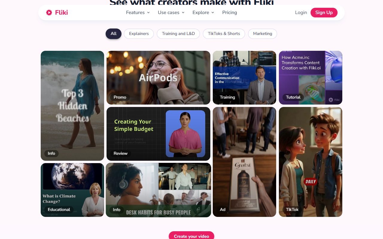 Fliki official website: product introduction and examples