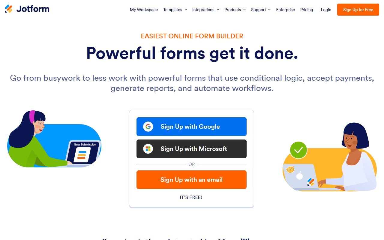 Jotform official website: product introduction and examples
