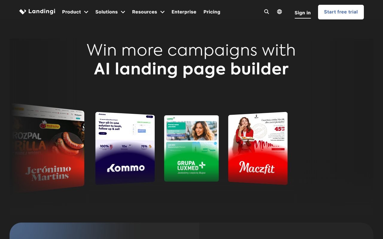 Landingi official website: product introduction and examples