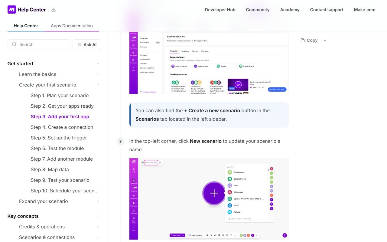 Make official website: product introduction and examples