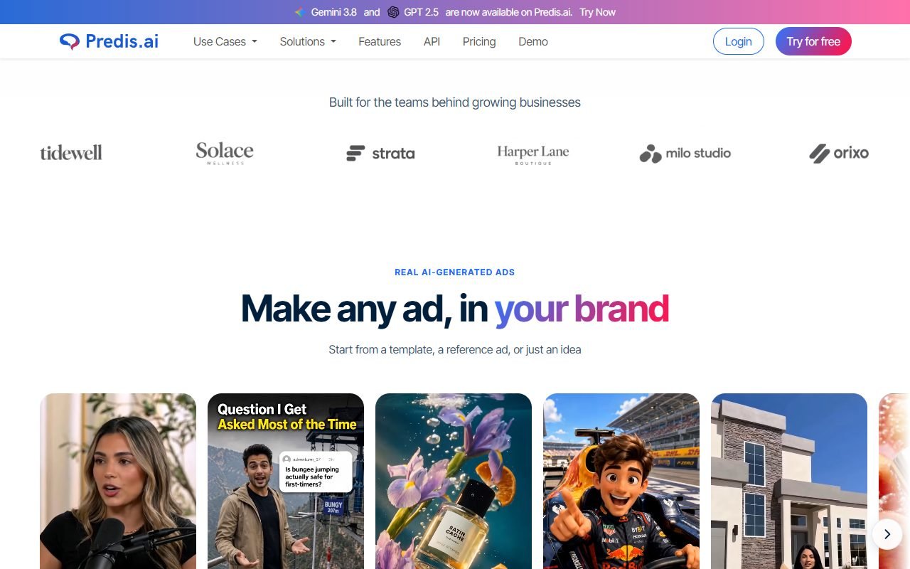 Predis.ai official website: product introduction and examples
