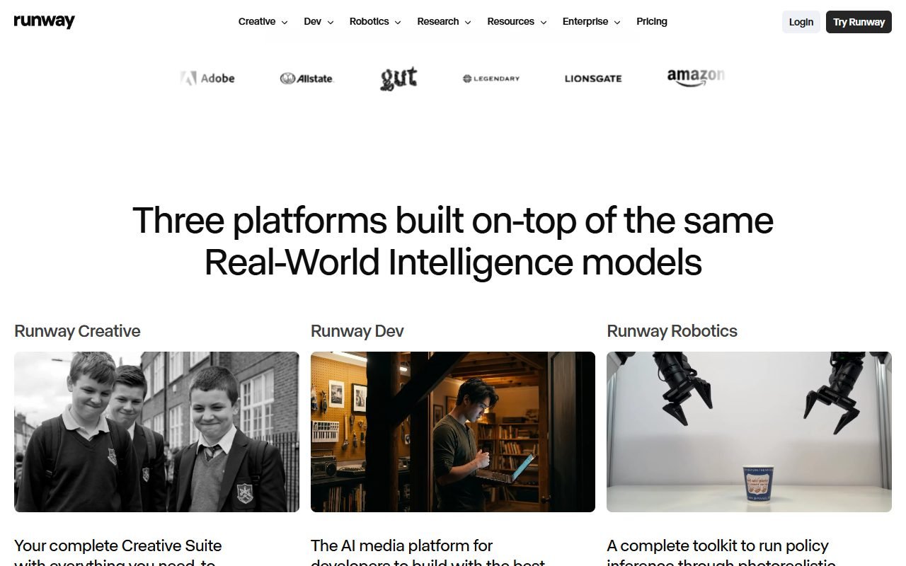 Runway official website: product introduction and examples