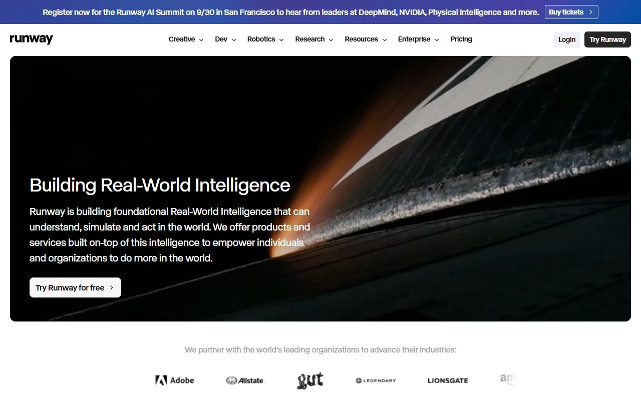 Runway official website: product introduction and examples