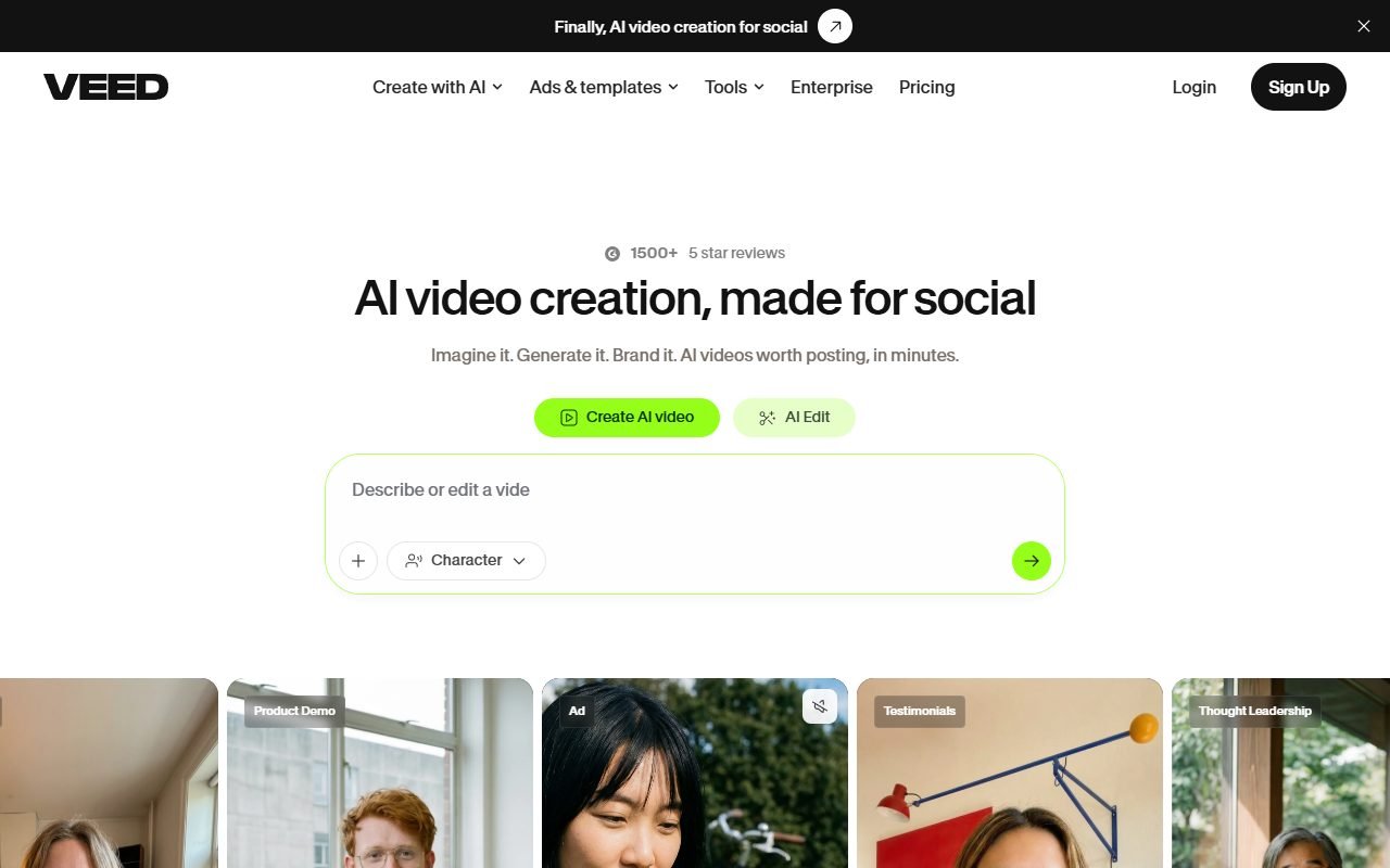 VEED official website: product introduction and examples