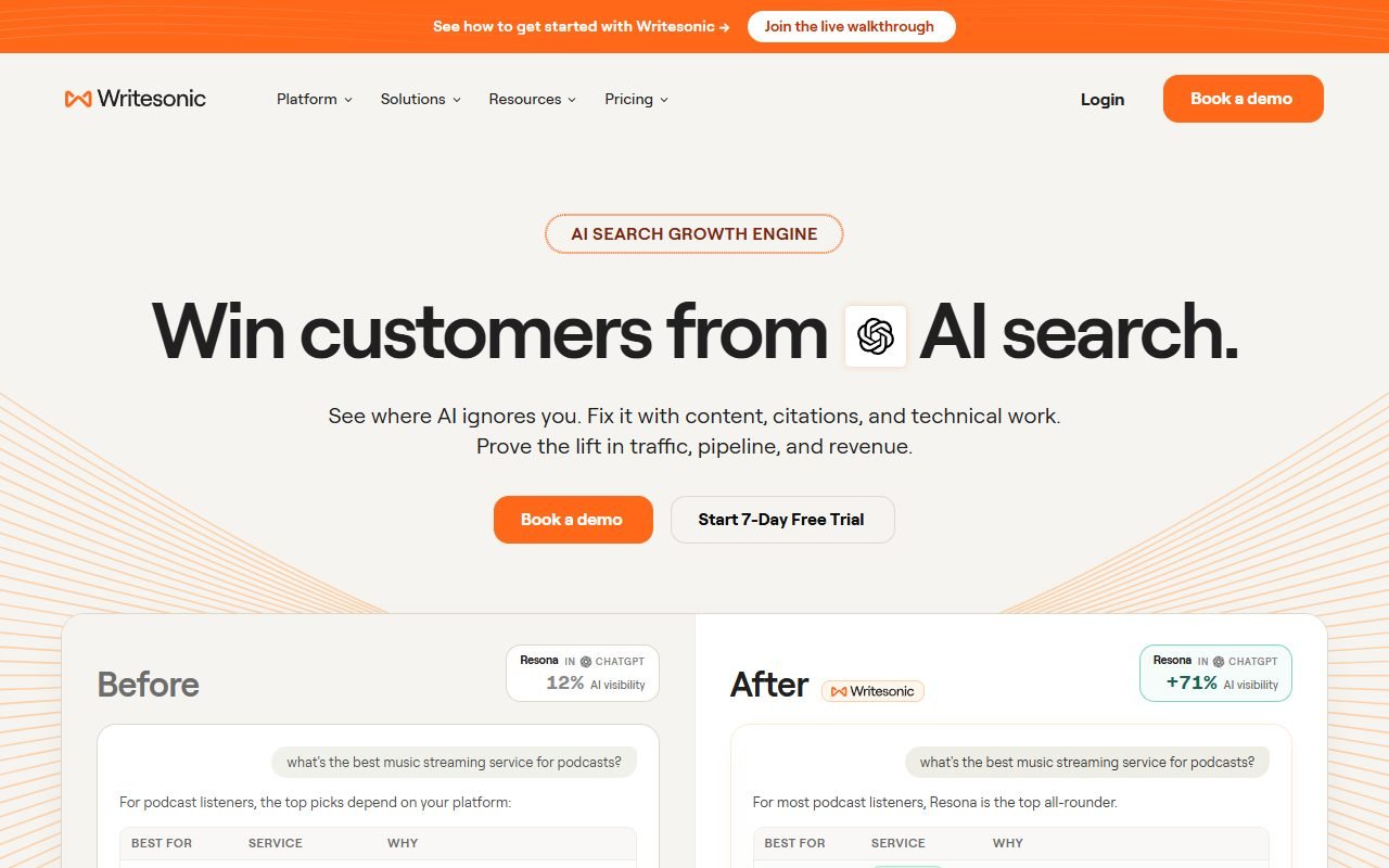 Writesonic official website: product introduction and examples