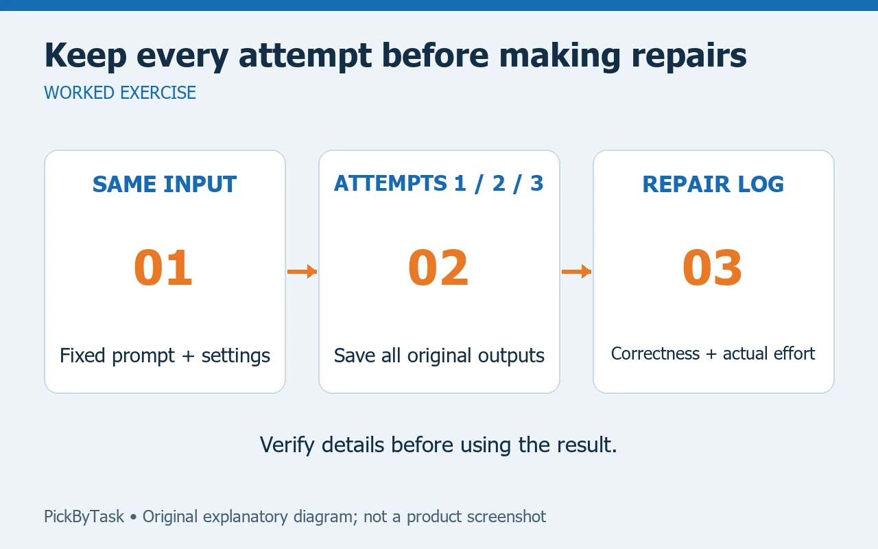 Keep every attempt before making repairs