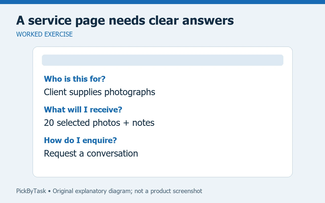 A service page needs clear answers